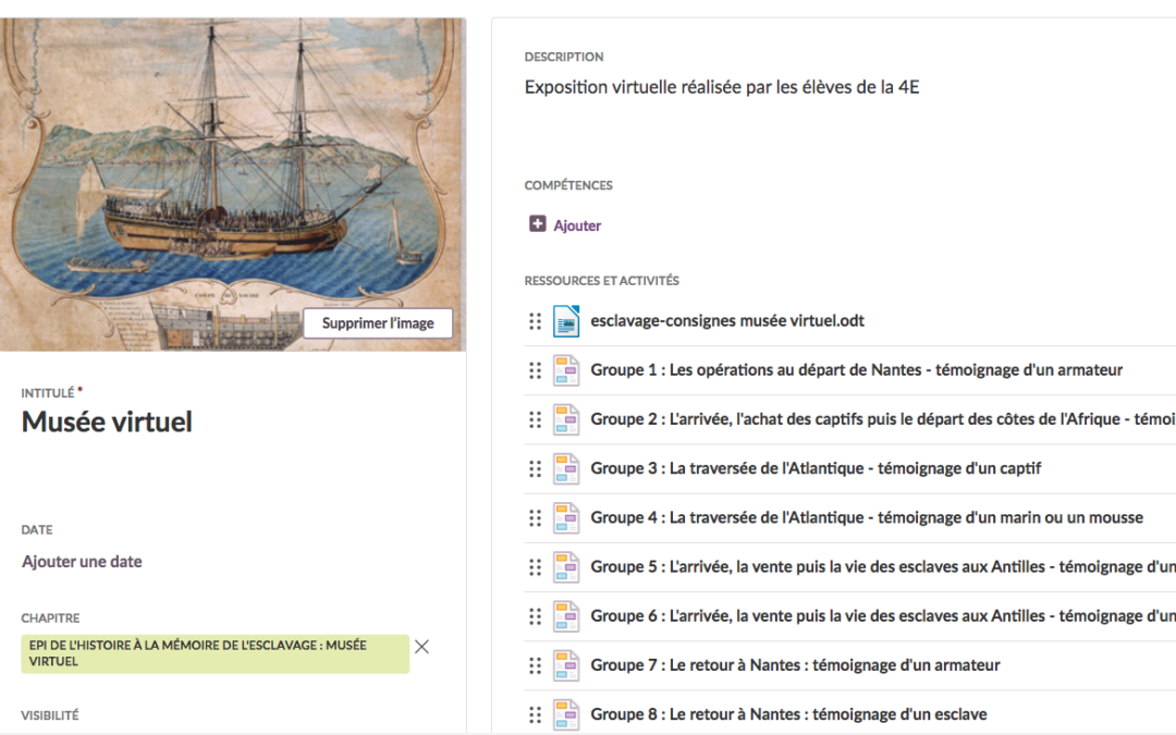 Exposition virtuelle réalisée par les 4E
